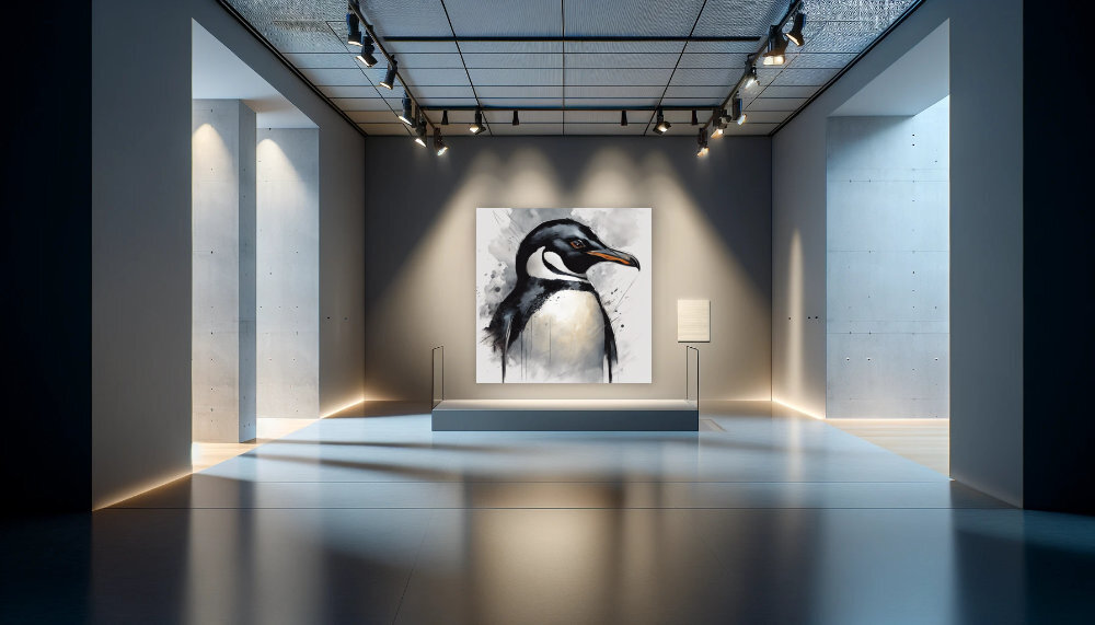 Abstrakter Aquarell-Pinguin Beispiel