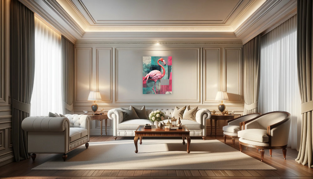 Flamingo in Abstraktion Beispiel