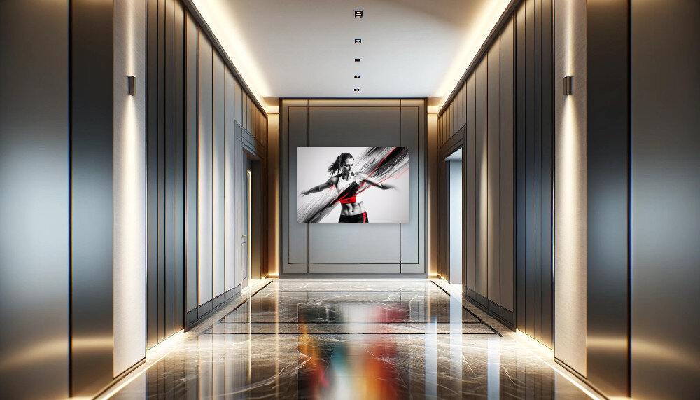 Dynamische Athletin Abstrakt Beispiel